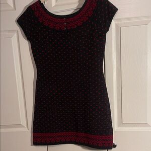 Neve 100% Wool Black and Red Knit Dress